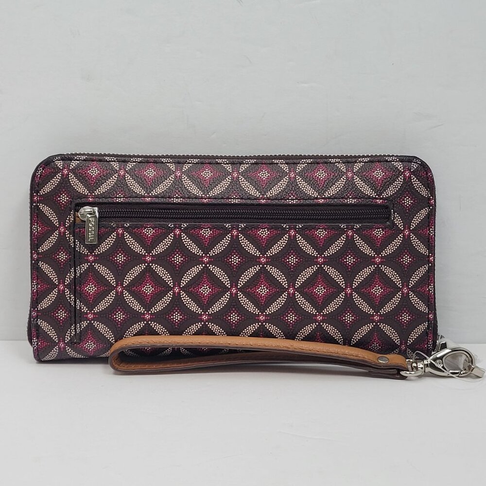 Fossil Emma Multicolor Zip Around Wallet Wristlet Clutch NWOT